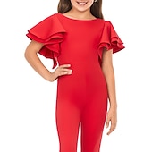 cheap Flower Girl Dresses-Jumpsuits Floor Length Flower Girl Dress Pageant &amp; Performance Juniors Cute Prom Dress Chiffon with Solid Color Elegant Fit 3-16 Years dress to impress