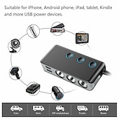 お買い得  車用充電器-シガレット ライター ソケット 4 usb 充電器 スプリッター 12v アウトレット 電源アダプター 車 新