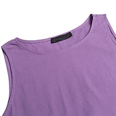 halpa design puuvilla- ja pellavamekot-Naisten Purppura Ruskea Tumman sininen Kesä Kevät Maksimekko Puuvillaiset pellavamekot Rento mekko Puuvillapellavamekko Perus Vapaa-aika Kypsä ulko- Loma Päivittäin Loose Fit Puhdas väri