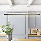 abordables Diseño de línea-80/100cm diseño circular lámpara colgante led estilo nórdico aleación de aluminio acabados pintados moda moderna para comedor cocina salón 110-240v 78w solo regulable con mando a distancia