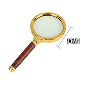 お買い得  手工具-ポータブルハンドヘルド10倍拡大鏡90mmハンドルレトロ拡大鏡ガラスアイ