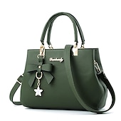 abordables Cabas et fourre-tout-Femme Sac à main Sac bandoulière Cartable Sac à Poignée Supérieure faux cuir Bureau du quotidien Rendez-vous Noeud Couleur unie Vin Noir Rose dragée