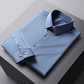 cheap Men&#039;s Dress Shirts-Men&#039;s Dress Shirt Non Iron Shirt Graphic Prints Wedding Outdoor Wine Blue-Green Black White Long Sleeve Turndown Spring &amp;  Fall Clothing Apparel