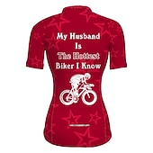 abordables Maillots pour femmes-Femmes Maillot de cyclisme Graphique Drôle Manche Courte Cyclisme Maillot Top avec 3 poches arrière VTT Vélo tout terrain Cyclisme sur route Séchage Rapide Bandes réfléchissantes Poche Arrière