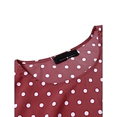 abordables Vestido a Rayas y Geométrico-vestido casual de mujer vestido swing vestido de lunares vestido largo vestido maxi verde azul amarillo manga corta estampado de lunares primavera verano cuello redondo básico diario fin de semana