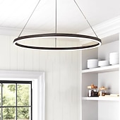 preiswerte Ring- und Runddesign-LED Pendelleuchte 40/60/80cm 1-flammig Ring Kreis Design dimmbar Aluminium lackierte Oberflächen luxuriöser moderner Stil Esszimmer Schlafzimmer Pendelleuchten 110-240V nur mit Fernbedienung dimmbar