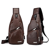 levne Pánské tašky-hnědá kožená crossbody kabelka s několika kapsami na zip pro muže