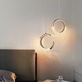abordables Éclairages pour îlot-luminaire suspendu led anneau cercle design luminaire suspendu 1- luminaire suspendu pour chambre à coucher, éclairage intérieur à longueur réglable pour la cuisine de la salle à manger