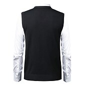 cheap Men&#039;s Pullover Sweater-Men&#039;s Sweater Sweater Vest Pullover Ribbed Knit Knitted Plaid V Neck Stylish Casual Daily Wear Vacation Clothing Apparel Spring &amp;  Fall Camel Black S M L