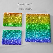 economico Set copripiumino-biancheria da letto 3d copripiumino con stampa arcobaleno set di biancheria da letto copripiumino con 1 copripiumino o copripiumino stampato ， 1 foglio ， 2 federe per letto matrimoniale / regina / re
