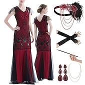 Roaring 20s 1920s Cocktail Dress Vintage Dress Flapper Dress Outfits Prom Dress The Great Gatsby Plus Size Floor Length Women's Tassel Fringe Costume for Carnival Event Party Wedding4