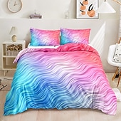 economico Set copripiumino-biancheria da letto 3d copripiumino con stampa arcobaleno set di biancheria da letto copripiumino con 1 copripiumino o copripiumino stampato ， 1 foglio ， 2 federe per letto matrimoniale / regina / re