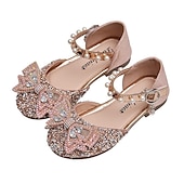 voordelige Prinsessenschoenen voor kinderen-Voor meisjes Hoge hakken Dagelijks kiiltää Schoenen van de Kleding Hakken Glitter PU Cosplay Grote kinderen (7 jaar +) Kleine kinderen (4-7ys) Bruiloft Feest Lahja Wandelen Dansen Strik Parel Gesp