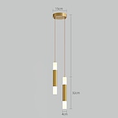voordelige Cilinderontwerp-led hanglampen 2-lichts modern keukeneiland dimbaar led modern zwart goud mini hanglamp, slaapkamer nachtkastje zwart kleine hanglamp