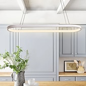 abordables Diseño de línea-80/100cm diseño circular lámpara colgante led estilo nórdico aleación de aluminio acabados pintados moda moderna para comedor cocina salón 110-240v 78w solo regulable con mando a distancia