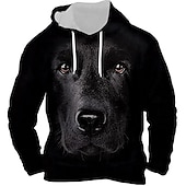 economico Stampa animale-Per uomo Cane Stampe Grafiche Felpa con Cappuccio Felpe con cappuccio Felpa Streetwear Designer Manica Lunga Con Cappuccio Quotidiano Sportivo Nero Rosso Stampato Primavera &amp; Autunno progettista
