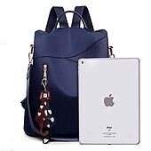 abordables Sacs à dos de Collège-Femme sac à dos Sac d&#039;Ecole Cartable sac à dos Extérieur du quotidien Couleur unie Oxford Ajustable Etanche Pendentif Noir Rouge Bleu