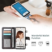 رخيصةأون جراب للهواتف الأخرى-هاتف غطاء من أجل غوغل Pixel 7 Pixel 7 Pro Pixel 6 Pixel 6 Pro حافظة بطاقة المحفظة إطار ممتص الصدمات مغناطيس حماية كاملة للجسم لون سادة جلد PU