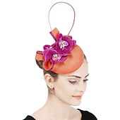cheap Fascinators-Fascinators Sinamay Wedding Tea Party Kentucky Derby Horse Race Ladies Day Vintage Fashion Handmade With Floral Headpiece Headwear