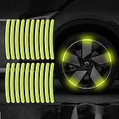 abordables Bandes de Décoration-40 pièces moyeu de roue de voiture bande réfléchissante autocollant roue de moto de voiture autocollant d&#039;avertissement réfléchissant fort jante de pneu autocollants réfléchissants accessoires de