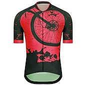 preiswerte Radtrikot Herren-Herren Radtrikot Grafik Lustig Kurzarm Fahhrad Trikot Oberteil mit 3 Gesäßtaschen Mountainbike MTB Straßenradsport Schnelltrocknend Reflektierende Streifen Rückentasche Feuchtigkeitsableitend Sport