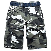 economico Classico-Per uomo Pantaloncini cargo Pantaloncini mimetici Shorts Cerniera Multi-tasche Mimetico Comodità Indossabile Lunghezza al ginocchio Casuale Quotidiano Ferie Sport Moda Bianco Verde militare