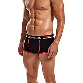 cheap Men&#039;s Boxers Underwear-Men&#039;s 2 Packs Briefs Polyester Breathable Soft Color Block Mid Waist Black White