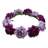 economico Accessori per acconciature-fascia del fiore rosa corona floreale di boho cerchio dei capelli della ghirlanda copricapo della boemia copricapo donne del copricapo corona delle ragazze fasce per capelli a foglia decorazione del