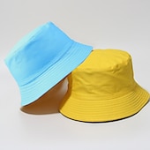 tanie Czapki męskie-Męskie Kapelusz bucket Kapelusz Kapelusz Wędkarski Kapelusz Booniego Čepice na turistiku Pomarańczowy / Niebieski Żółty / Niebieski Bawełna Moda miejska Elegancki Codzienny Na zewnątrz Codzienny