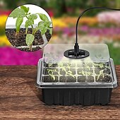 お買い得  植物ケアアクセサリー-成長ライト付き5パック種子スタータートレイ、苗スタータートレイ調節可能な湿度ドーム、種子の成長を開始するための耐久性のある種子スターターキット
