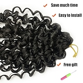 cheap Crochet Hair-18 Inch 8 Packs Curly Crochet Hair Beach Curl Water Wave Crochet Hair Deep Wave Wavy Braids Curly Crochet Hair For Black Women