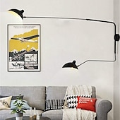 cheap Indoor Wall Lights-Simple Style Swing Wall Lamp with Dome Lampshade 1-2 Light Black Wall Lamp Suitable for Corridor Entrance Bedroom Dining Room E26/E27 Bulb