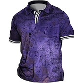 economico polo uomo taglie forti-Per uomo Plus Size POLO Grande e alto Mappa Collo ripiegabile Stampa Manica corta Primavera estate Sportivo Di tendenza Streetwear Originale Esterno Strada Top