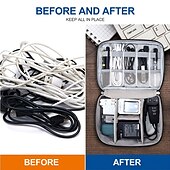 cheap Organization &amp; Storage-Electronics Organizer, Travel Universal Cable Organizer Bag, Waterproof Electronics Accessories Storage Cases, Storage Organizer For Cable, Charger, Phone, USB, SD Card, Hard Drives, Power Bank, Cords