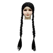 olcso Klasszikus horror-Szerda Addams Addams család szerda Ruhák Szerepjáték Parókák táska Klasszikus és időtálló Filmsztár jelmez for Lány Gyermek Tini
