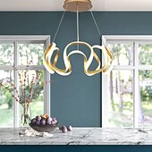 billige Sirkeldesign-led pendellys 50cm 1-lys ring sirkeldesign dimbar aluminiumslakkert finish luksuriøs moderne stil spisestue soverom pendellamper 110-240v kun dimmes med fjernkontroll