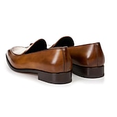 billige Semi-formell-brune dusk-loafers i imitert skinn for menn – klassiske slip-on-dress-sko med vintage-sjarm, ideell for formelle begivenheter og forretningsantrekk