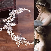 baratos Acessórios de penteados-Acessórios de cabelo de casamento para crianças acessório de cabelo de menina de flor princesa tiara de flor branca pérola para menina e meninas de flor linda faixa de cabelo de casamento nupcial