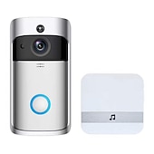 cheap Video Door Phone Systems-Video Doorbell Camera Wireless Battery Powered WiFi Video Doorbell Camera Motion Detector 2-Way Talk HD Video Night Vision Cloud Storage Battery Powered 2.4G WiFi Smart Home Security Doorbell C