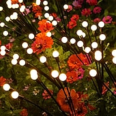 economico Luci paesaggistiche-2/4 confezioni luci lucciola solari impermeabili all&#039;aperto due modalità di luce persistente e lampeggiante 6/8/10 teste bianco caldo bianco multi colore