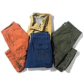 cheap Classic-Men&#039;s Cargo Shorts Bermuda shorts with Side Pocket Multi Pocket Flap Pocket Solid Color Going out Streetwear Fashion Cargo Shorts ArmyGreen Blue