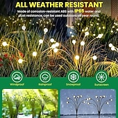 economico Luci paesaggistiche-2/4 confezioni luci lucciola solari impermeabili all&#039;aperto due modalità di luce persistente e lampeggiante 6/8/10 teste bianco caldo bianco multi colore