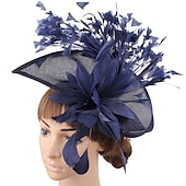halpa Juhlahatut-fascinators sinamay Häät Teekutsut Kentucky Derby Hevoskilpailu Naisten päivä Vintage Muoti Käsintehty Kanssa Sulilla Päähine Päähineet