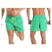 cheap Men&#039;s Swimming Shorts-Men&#039;s Board Shorts Swim Shorts Swim Trunks Summer Shorts Beach Shorts Drawstring Elastic Waist Plain Quick Dry Short Daily Holiday Hawaiian Boho Black Yellow Micro-elastic