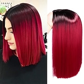 economico Parrucche da festa-parrucca verde menta parrucca corta liscia bob parrucche ombré parrucche per donne e ragazze resistenti al calore parrucca sintetica colorata per feste cosplay 14 pollici parrucca di carnevale