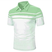 billiga Klassisk pikétröja för män-Herr POLO Shirt Golftröja Utomhus Företag Klassisk Kort ärm Mode Designer Färgblock Randig Klassisk Stil Sommar Vår Normal Svart Marinblå Blå Brun Grön Grå POLO Shirt