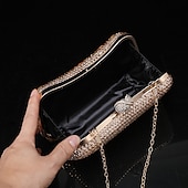 olcso Retikülök és estélyi táskák-női többszínű kristályos estélyi clutch – luxus strasszos kézitáska gyöngykapoccsal és láncpánttal gálákra, esküvőkre és hivatalos eseményekre
