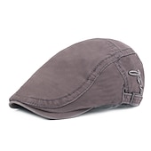 abordables Sombreros de hombre-Hombre Gorra Plana Negro Rojo Algodón Moda Ropa de calle Elegante Moda de los años 20 Exterior Diario Noche Plano Templado