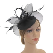 levne Fascinátory-fascinátory kentucky derby klobouk pokrývka hlavy organza polyester / polyamid fedora klobouk poddajný klobouk závojový klobouk čajový večírek dostih dámy den vintage styl vintage elegantní s