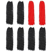 cheap Crochet Hair-Passion Twist Hair 12 Inch Water Wave Crochet Hair for Black Women Short Passion Twist Crochet Hair for Butterfly Locs 8 Packs Bob Spring Twist Hair Synthetic Curly Crochet Passion Twist Braiding Hair